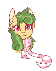 Size: 1456x1843 | Tagged: safe, artist:koloredkat, derpibooru import, oc, unofficial characters only, earth pony, pony, bust, clothes, commission, ear fluff, earth pony oc, scarf, simple background, smiling, solo, transparent background, ych result