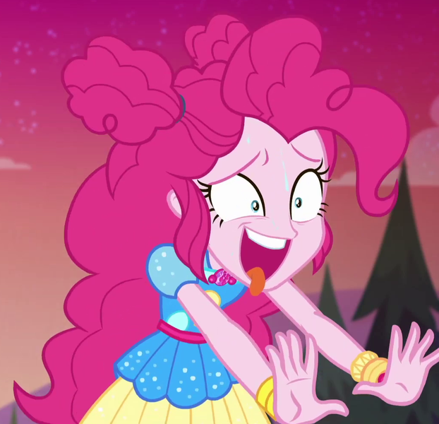 Size: 1028x991 | Tagged: safe, derpibooru import, screencap, pinkie pie, equestria girls, equestria girls series, sunset's backstage pass!, spoiler:eqg series (season 2), cropped, image, out of context, png, solo, tongue out, want