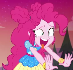 Size: 1028x991 | Tagged: safe, derpibooru import, screencap, pinkie pie, equestria girls, equestria girls series, sunset's backstage pass!, spoiler:eqg series (season 2), cropped, image, out of context, png, solo, tongue out, want