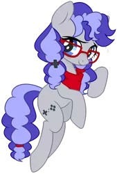 Size: 732x1080 | Tagged: artist needed, safe, derpibooru import, oc, oc:cinnabyte, unofficial characters only, earth pony, pony, adorkable, bandana, cute, dork, female, glasses, mare, simple background, smiling, solo, transparent background