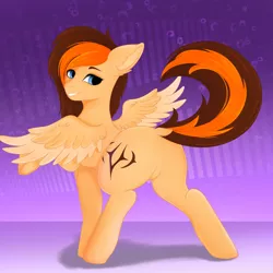 Size: 4050x4050 | Tagged: suggestive, alternate version, artist:bellfa, derpibooru import, oc, oc:aerion featherquill, unofficial characters only, pegasus, pony, butt, dock, featureless crotch, female, looking at you, looking back, mare, plot, raised hoof, raised tail, solo, spread wings, tail, underhoof, wings