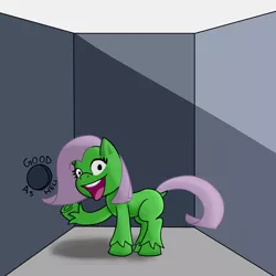 Size: 3000x3000 | Tagged: suggestive, artist:poniidesu, derpibooru import, oc, oc:dock, unofficial characters only, earth pony, pony, my little pony: pony life, /mlp/, blank flank, drawthread, female, good as hell, hole in the wall, mare, solo, song reference