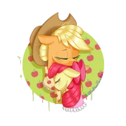 Size: 2000x2000 | Tagged: safe, artist:redheartponiesfan, derpibooru import, apple bloom, applejack, pony, crying, floppy ears, grief, high res, implied death, implied goldie delicious, implied granny smith, simple background, transparent background