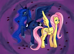 Size: 3510x2550 | Tagged: artist:manhunterj, derpibooru import, fluttershy, princess luna, safe