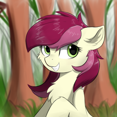 Size: 400x400 | Tagged: safe, artist:d.w.h.cn, derpibooru import, roseluck, earth pony, pony, bust, cheek fluff, chest fluff, cute, cuteluck, leg fluff, looking at you, smiling, solo, tree