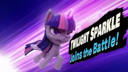 Size: 797x449 | Tagged: safe, derpibooru import, edit, edited screencap, screencap, twilight sparkle, twilight sparkle (alicorn), alicorn, pony, my little pony: pony life, my little pony: stop motion short, potion party, flying, image, jpeg, needs more jpeg, potion, serious, serious face, smash bros., solo, speed lines, stop motion, super smash bros.