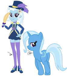 Size: 1920x2170 | Tagged: safe, artist:gmaplay, derpibooru import, trixie, pony, unicorn, equestria girls, equestria girls series, spoiler:eqg series (season 2), human ponidox, magician outfit, self ponidox, simple background, solo, sword, transparent background, vector, weapon