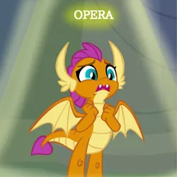 Size: 1600x1600 | Tagged: artist:memnoch, cute, derpibooru import, dragon, opera, safe, show accurate, singing, smolder, smolderbetes, solo