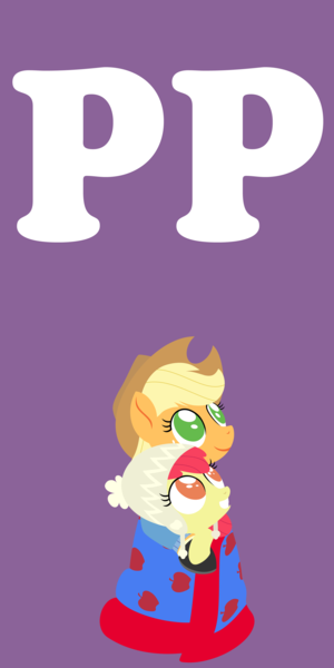 Size: 2000x4000 | Tagged: safe, anonymous artist, derpibooru import, part of a set, apple bloom, applejack, pony, series:fm holidays, blanket, boots, clothes, cowboy hat, duo, female, happy new year, hat, holiday, jacket, lineless, looking at something, looking up, new year, no pupils, part of a series, purple background, shoes, siblings, simple background, sisters