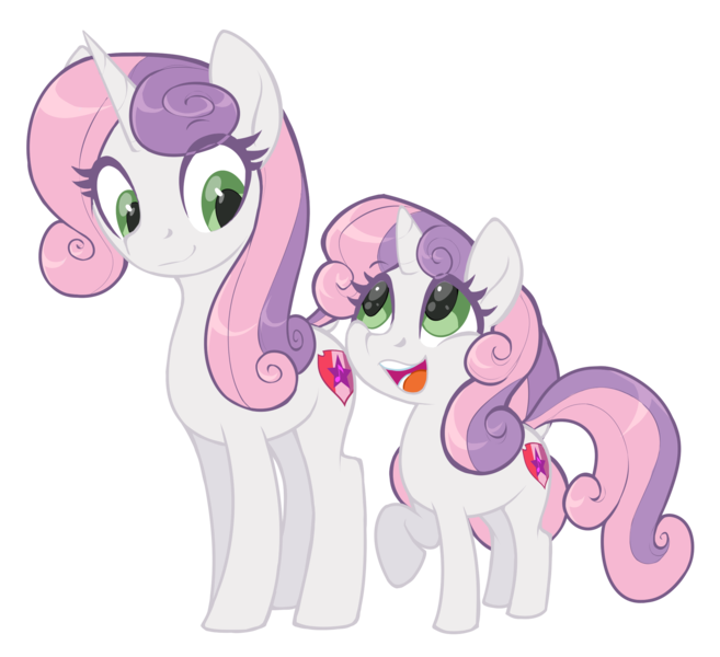 Size: 2216x2024 | Tagged: safe, artist:moonseeker, derpibooru import, sweetie belle, pony, unicorn, duality, female, filly, mare, older, older sweetie belle, self ponidox, simple background, solo, time paradox, transparent background