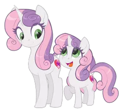 Size: 2216x2024 | Tagged: safe, artist:moonseeker, derpibooru import, sweetie belle, pony, unicorn, duality, female, filly, mare, older, older sweetie belle, self ponidox, simple background, solo, time paradox, transparent background