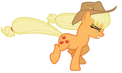 Size: 9162x5462 | Tagged: safe, artist:estories, derpibooru import, applejack, pony, absurd resolution, female, hat, mare, running, simple background, solo, transparent background, vector