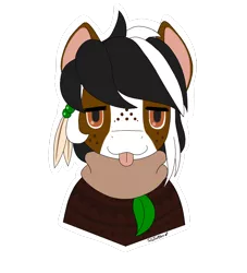 Size: 750x825 | Tagged: safe, artist:taletrotter, derpibooru import, oc, oc:mellow mallow, unofficial characters only, earth pony, pony, :p, asymmetrical mane, chillax, colored, face, faic, feather, femboy, flat color, flat colors, freckles, leaf, male, mellow, mlem, profile, silly, simple background, stallion, tongue out, transparent background