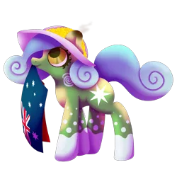 Size: 2500x2500 | Tagged: safe, artist:embroidered equations, derpibooru import, smoky, oc, oc:australia, unofficial characters only, earth pony, pony, aboriginal flag, australia, australia day, australian, australian flag, cyclone, flag, lineless, lineless art, lineless fullbody, solo, wattle, wattle flowers