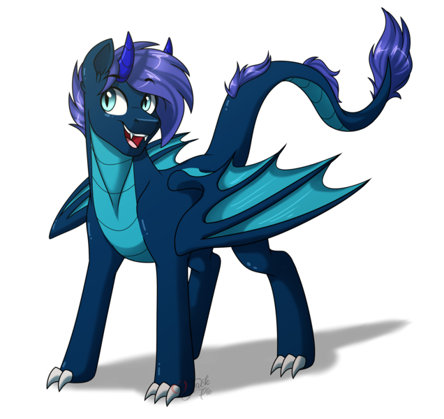 Size: 3500x3300 | Tagged: safe, artist:jack-pie, derpibooru import, oc, unofficial characters only, dracony, dragon, hybrid, pony, digital art, male, simple background, smiling, solo, stallion, transparent background