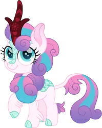 Size: 1194x1500 | Tagged: safe, artist:cloudyglow, derpibooru import, princess flurry heart, kirin, cloven hooves, colored hooves, cute, female, flurrybetes, kirinified, looking at you, raised hoof, simple background, solo, species swap, transparent background, weapons-grade cute