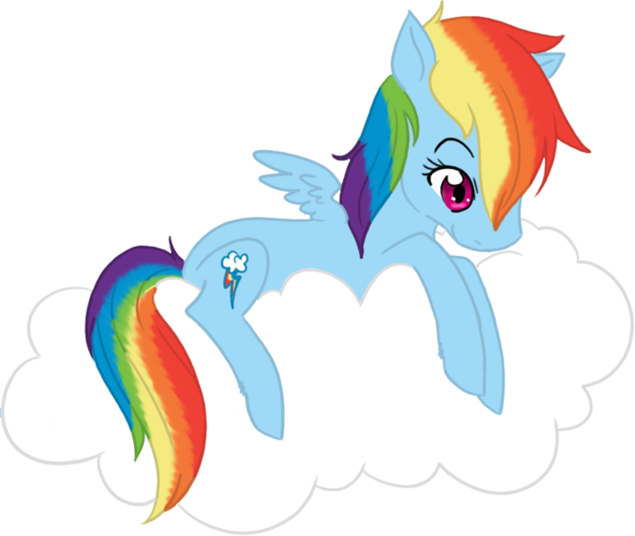 Size: 796x672 | Tagged: safe, artist:princess-hanners, derpibooru import, rainbow dash, pegasus, pony, backwards cutie mark, cloud, cute, female, mare, on a cloud, simple background, sitting, sitting on cloud, transparent background