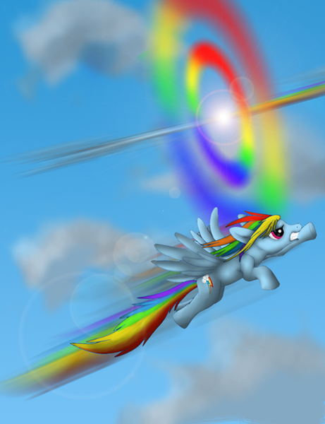 Size: 984x1280 | Tagged: safe, artist:fox-under-the-stars, derpibooru import, rainbow dash, pegasus, pony, badass, cloud, epic, fast, female, flying, mare, sky, sonic rainboom, wings