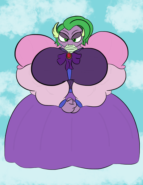 Size: 2538x3287 | Tagged: anthro, artist:broozerpunch, barb, barbara greenscale, big breasts, breasts, busty barb, clothes, derpibooru import, dragon, dragoness, dress, female, gown, huge breasts, impossibly large breasts, muscles, nanny, rule 63, spike, suggestive, victorian