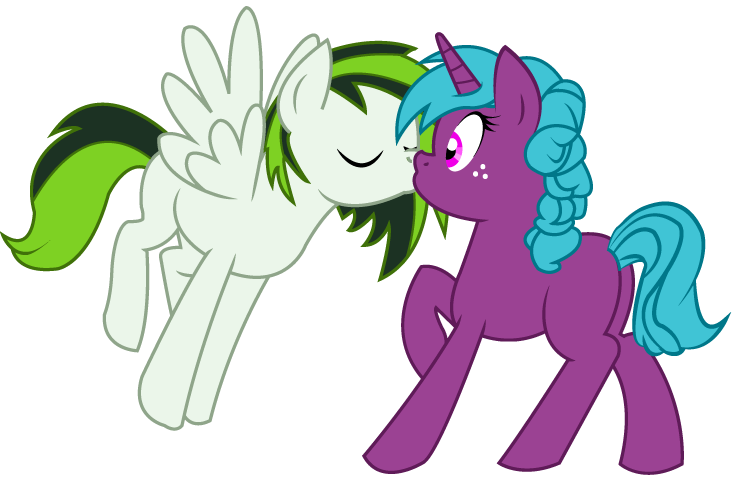 Size: 746x491 | Tagged: safe, artist:theironheart, derpibooru import, oc, unofficial characters only, pegasus, pony, unicorn, base used, eyes closed, female, freckles, horn, kissing, male, mare, oc x oc, pegasus oc, raised hoof, shipping, simple background, stallion, straight, transparent background, unicorn oc, wide eyes, wings