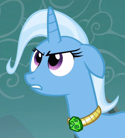 Size: 526x580 | Tagged: safe, derpibooru import, screencap, trixie, pony, unicorn, magic duel, amulet, cropped, floppy ears, jewelry, solo