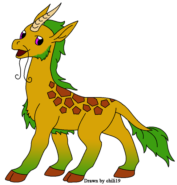 Size: 881x920 | Tagged: safe, artist:chili19, derpibooru import, oc, unofficial characters only, giraffe, kirin, kirinified, simple background, solo, species swap, white background