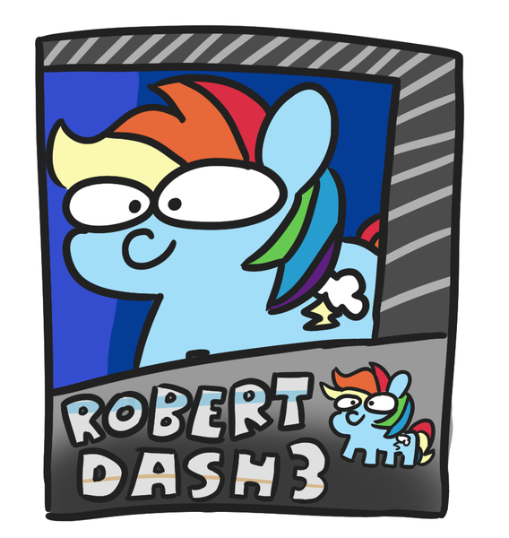 Size: 900x950 | Tagged: safe, artist:threetwotwo32232, derpibooru import, rainbow dash, pegasus, pony, bootleg, female, mare, parody