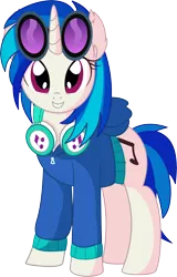 Size: 5155x8030 | Tagged: safe, artist:cyanlightning, derpibooru import, vinyl scratch, pony, unicorn, .svg available, absurd resolution, clothes, ear fluff, female, headphones, hoodie, looking at you, mare, simple background, solo, transparent background, vector