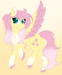 Size: 3000x3600 | Tagged: safe, artist:tomboygirl45, derpibooru import, fluttershy, pony, alternate design, chest fluff, cute, high res, shyabetes, solo, two toned wings, wings