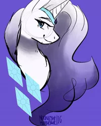 Size: 750x937 | Tagged: artist needed, source needed, safe, derpibooru import, rarity, pony, unicorn, bust, cutie mark, female, g5, gradient mane, jewelry, mare, rarity (g5), redesign, simple background, sketch, solo, tiara
