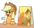 Size: 1100x900 | Tagged: safe, artist:mkogwheel, derpibooru import, edit, screencap, applejack, braeburn, little strongheart, buffalo, earth pony, pony, over a barrel, applejack the shipper, applejack's sign, best ship, braeheart, female, male, shipper on deck, shipping, straight