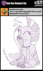 Size: 800x1300 | Tagged: artist:sintakhra, classical hippogriff, cute, derpibooru import, diastreamies, eyes closed, hippogriff, safe, silverstream, solo, stair keychain, tail wag, tumblr:studentsix