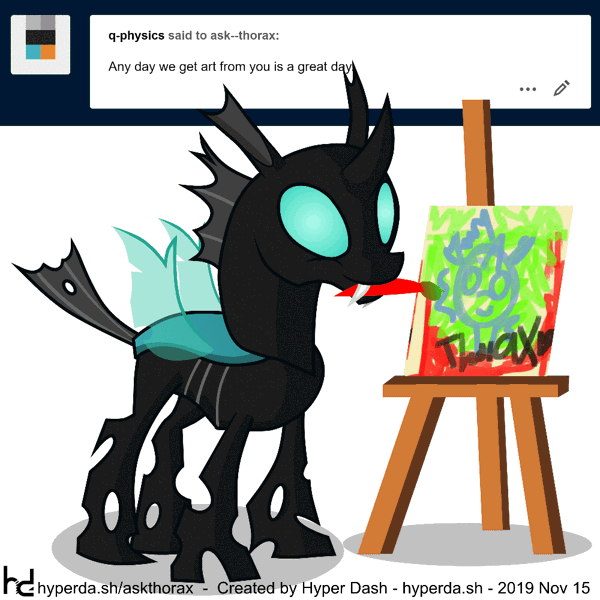 Size: 1000x1000 | Tagged: animated, artist:hyper dash, ask, ask thorax, changeling, cute, derpibooru import, male, safe, solo, thorabetes, thorax, tumblr, wings