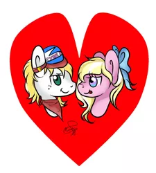 Size: 848x942 | Tagged: safe, artist:hanaty, derpibooru import, oc, oc:bay breeze, oc:triforce treasure, earth pony, pegasus, pony, couple, heart, holiday, shipping, valentine's day