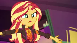 Size: 1920x1080 | Tagged: safe, derpibooru import, screencap, sunset shimmer, equestria girls, equestria girls series, sunset's backstage pass!, spoiler:eqg series (season 2), geode of empathy, magical geodes, music festival outfit, solo