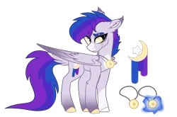 Size: 2500x1650 | Tagged: safe, artist:koloredkat, derpibooru import, oc, oc:astral, unofficial characters only, pegasus, pony, colored hooves, dock, eye scar, female, jewelry, magical lesbian spawn, mare, necklace, offspring, parent:rainbow dash, parent:twilight sparkle, parents:twidash, pegasus oc, reference sheet, scar, simple background, solo, transparent background, wings