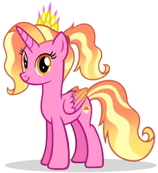 Size: 1183x1290 | Tagged: alicorn, alicornified, alternate universe, artist:mlptmntdisneykauane, base used, colored wings, crown, derpibooru import, female, gradient wings, jewelry, looking at you, lustercorn, luster dawn, mare, race swap, regalia, safe, simple background, solo, transparent background, wings
