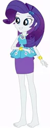 Size: 340x867 | Tagged: safe, artist:marcorois, derpibooru import, edit, editor:thomasfan45, rarity, equestria girls, equestria girls series, barefoot, barrette, bracelet, clothes, cute, edited vector, feet, female, geode of shielding, jewelry, legs, magical geodes, pencil skirt, raribetes, simple background, smiling, solo, vector, white background
