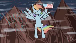 Size: 1280x720 | Tagged: safe, artist:brightsparkdev, derpibooru import, rainbow dash, pegasus, pony, 4th of july, american flag, cute, dashabetes, female, flying, holiday, mare, smiling, solo, spread wings, wings