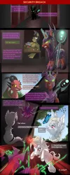 Size: 1200x3000 | Tagged: safe, artist:a-lunar-eclipse, deleted from derpibooru, derpibooru import, oc, oc:blazing fortune, oc:lunar eclipse, butterfly, pony, unicorn, comic, eclipse, heterochromia, levitation, lunar, magic, male, stallion, telekinesis, white