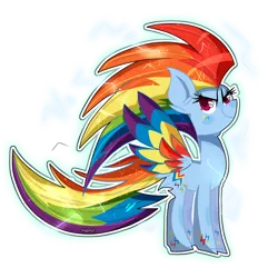 Size: 1920x1920 | Tagged: safe, artist:jxst-starly, derpibooru import, rainbow dash, pegasus, pony, backwards cutie mark, badass, colored wings, cool, female, mare, multicolored wings, rainbow wings, simple background, solo, transparent background, wings