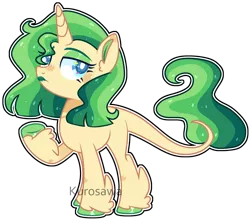 Size: 2658x2364 | Tagged: safe, artist:kurosawakuro, derpibooru import, oc, classical unicorn, unicorn, base used, cloven hooves, colored hooves, colored pupils, female, green lipstick, leonine tail, lipstick, magical lesbian spawn, mare, offspring, outline, parent:coco pommel, parent:sunset shimmer, simple background, solo, transparent background, unshorn fetlocks