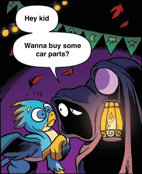 Size: 1024x1254 | Tagged: safe, artist:andypriceart, derpibooru import, edit, idw, gallus, twilight sparkle, twilight sparkle (alicorn), alicorn, gryphon, pony, spoiler:comic, spoiler:comic71, candle, cloak, clothes, cropped, duo, hood, hoof hold, hooves, lantern, male, official comic, purple background, shocked, simple background, speech bubble