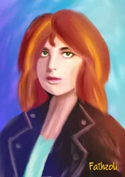 Size: 1000x1422 | Tagged: abstract background, artist:fathzoli, badass, bust, derpibooru import, digital painting, human, humanized, ibispaint x, looking at you, portrait, safe, solo, sunset shimmer