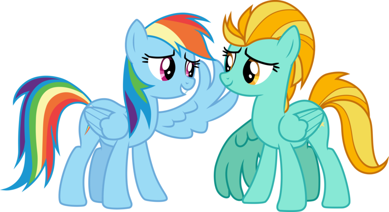 Size: 5499x3000 | Tagged: safe, artist:cloudyglow, derpibooru import, lightning dust, rainbow dash, pegasus, pony, wonderbolts academy, .ai available, duo, female, high res, looking at each other, mare, simple background, transparent background, vector, wings