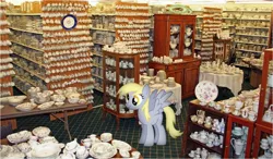 Size: 960x562 | Tagged: china shop, derpibooru import, derpy hooves, pegasus, photo, safe, scrunchy face, this will end in tears