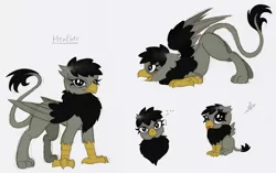 Size: 1107x696 | Tagged: safe, artist:ravenpuff, deleted from derpibooru, derpibooru import, oc, oc:heather, unofficial characters only, gryphon, baby, bust, chest fluff, face down ass up, female, griffon oc