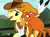 Size: 782x574 | Tagged: safe, artist:themexicanpunisher, derpibooru import, edit, edited screencap, screencap, braeburn, little strongheart, buffalo, earth pony, pony, braeheart, female, male, shipping, straight