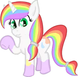 Size: 748x738 | Tagged: safe, artist:poniidesu, derpibooru import, oc, oc:paint drops, unofficial characters only, pony, unicorn, female, filly, heart eyes, multicolored hair, multicolored mane, rainbow hair, raised hoof, simple background, solo, transparent background, wingding eyes