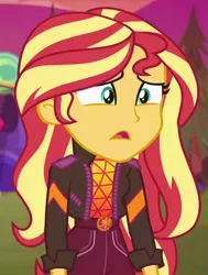 Size: 739x979 | Tagged: safe, derpibooru import, screencap, sunset shimmer, equestria girls, equestria girls series, sunset's backstage pass!, spoiler:eqg series (season 2), cropped, geode of empathy, magical geodes, music festival outfit, solo